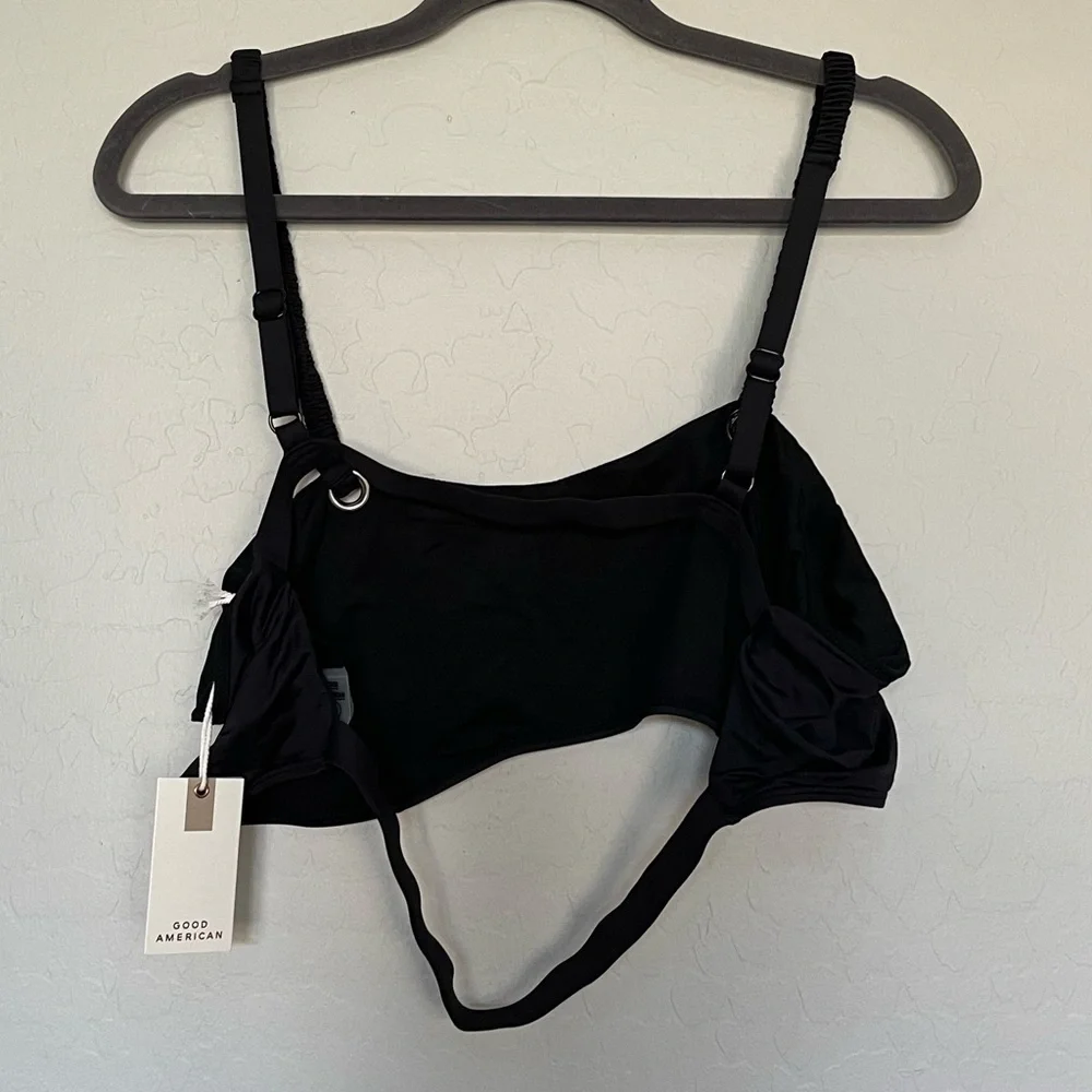 Good American Double Back Strap Swim top size 7 = 4XL